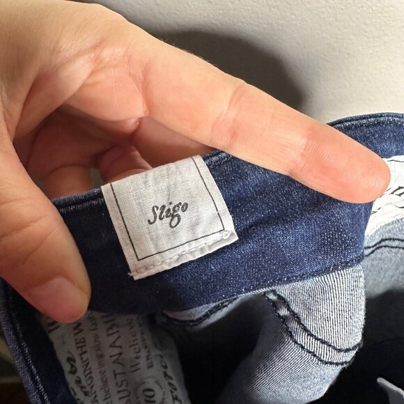 Frank & Eileen Sligo Easy Fit Skinny Jean In Medium Wash Raw Hem Size 27 - Picture 10 of 13